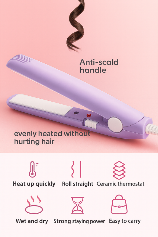 Mini Portable Electronic Hair Straightener And Curler